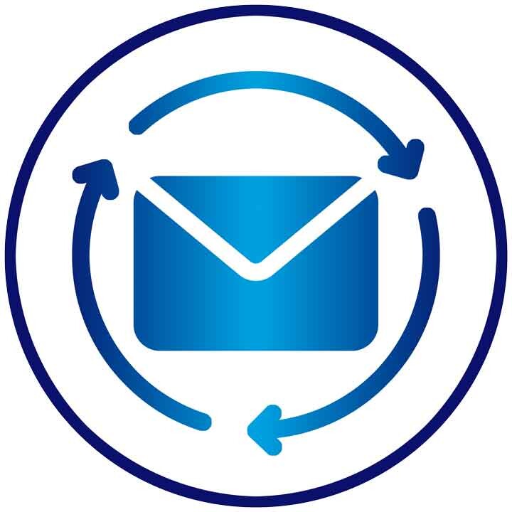 6F Media Lifecycle and Email  icon graphic