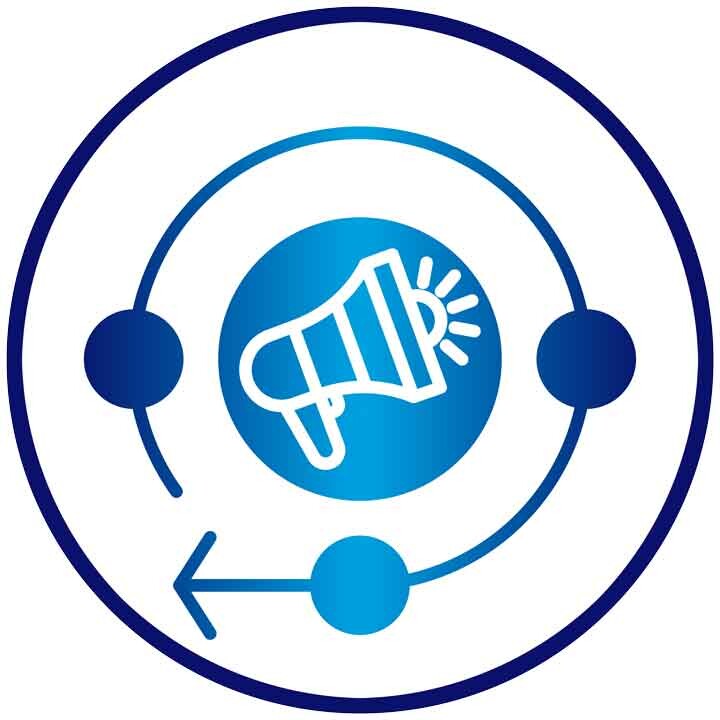 6F Media Marketing System and Automation icon graphic