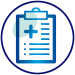 Healthcare chart-catch-up sessions icon